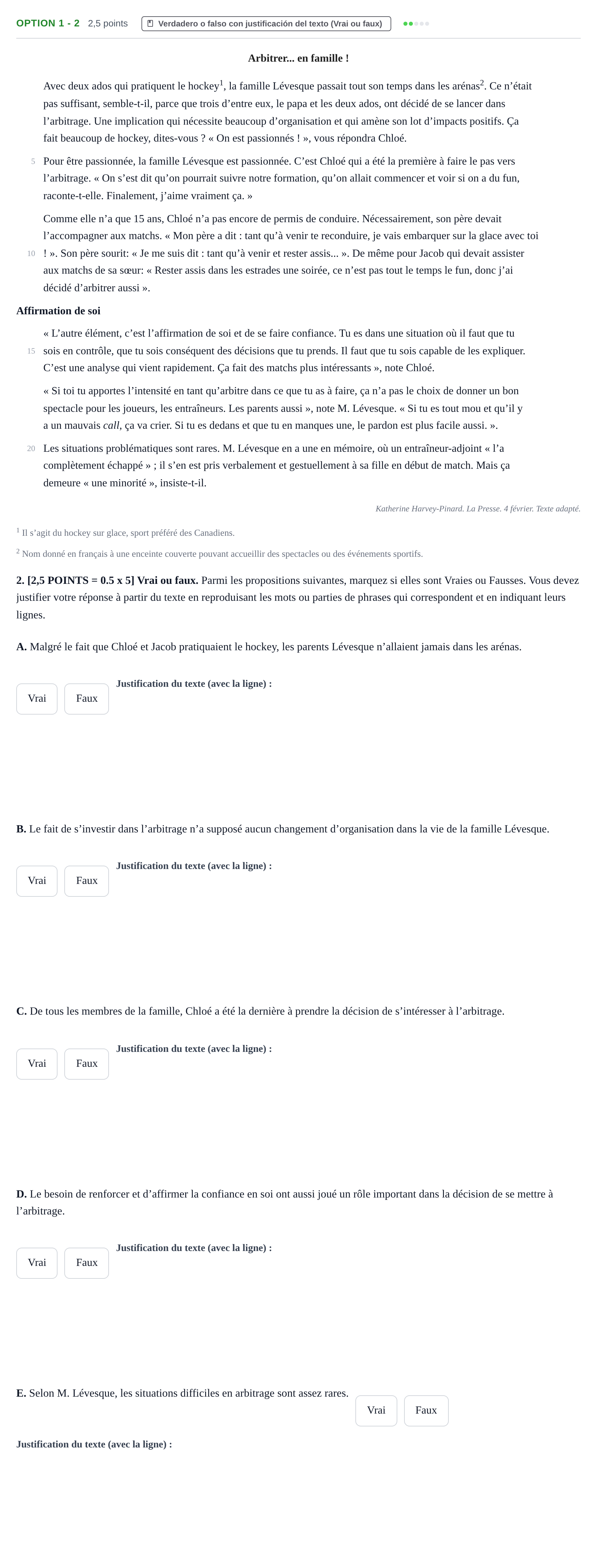 Enunciado: Ejercicio Option 1 - 2 · Francés PAU Cantabria Ordinaria 2024