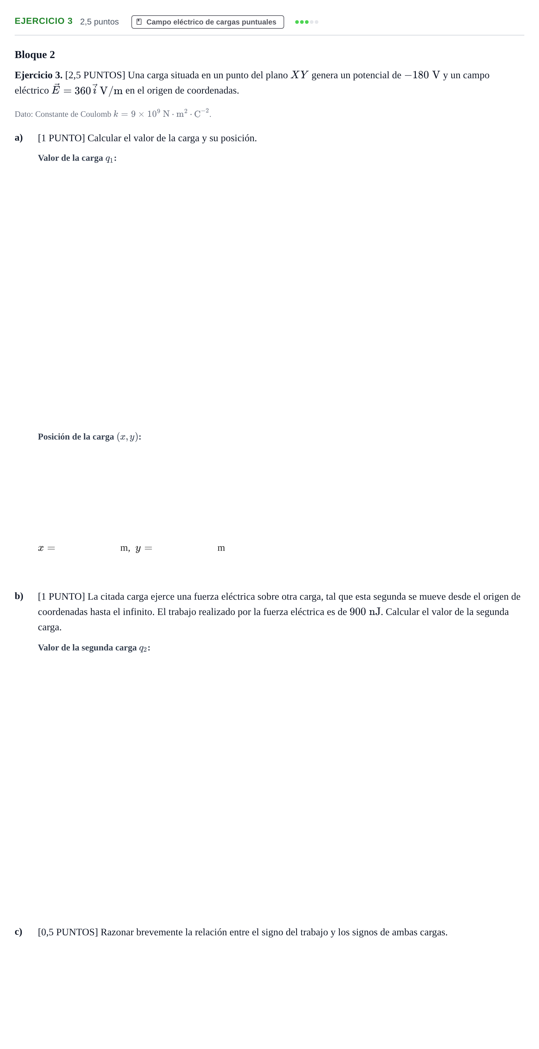 Enunciado: Ejercicio 3 · Física PAU Cantabria Ordinaria 2024