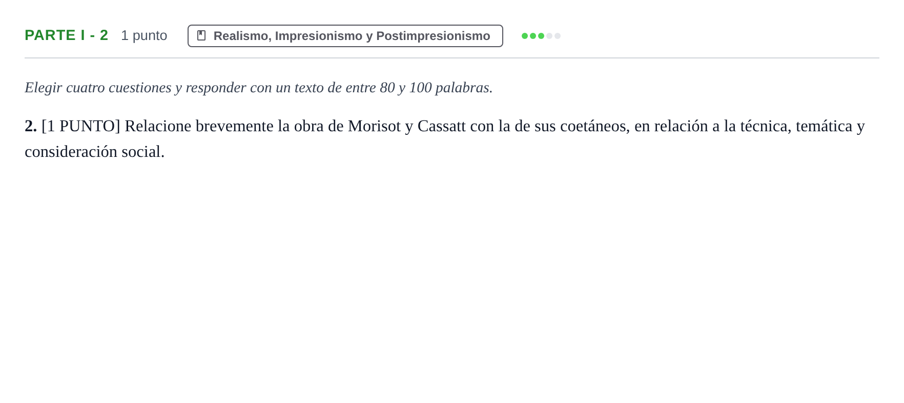 Enunciado: Ejercicio Parte I - 2 · Fundamentos Artísticos PAU Cantabria Extraordinaria (Fundamentos del Arte II) 2024