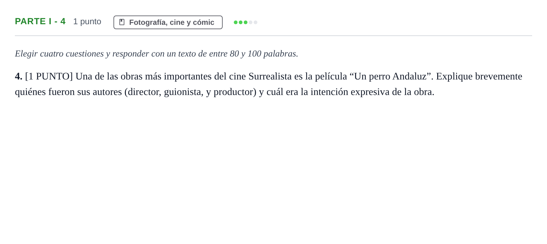Enunciado: Ejercicio Parte I - 4 · Fundamentos Artísticos PAU Cantabria Extraordinaria (Fundamentos del Arte II) 2024