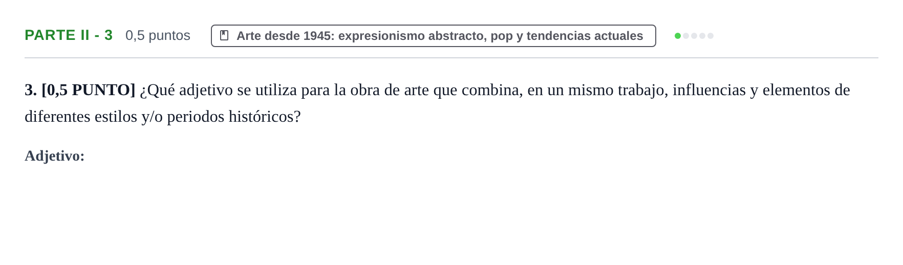 Enunciado: Ejercicio Parte II - 3 · Fundamentos Artísticos PAU Cantabria Extraordinaria (Fundamentos del Arte II) 2024