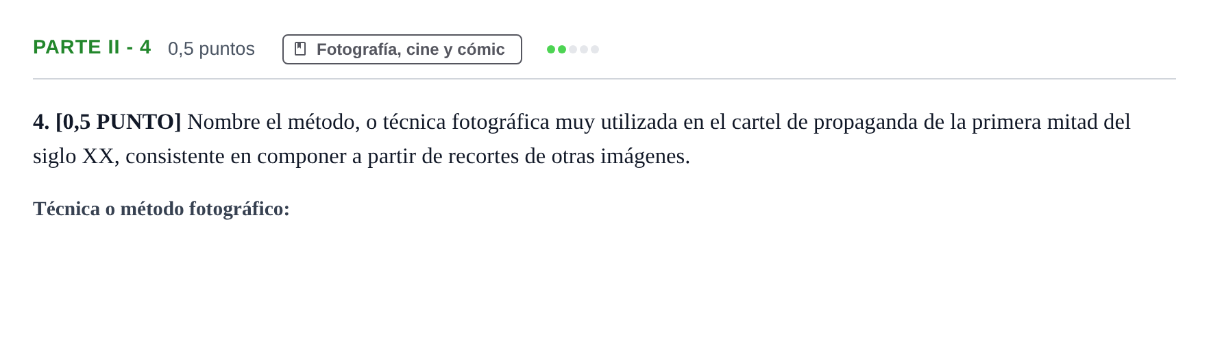 Enunciado: Ejercicio Parte II - 4 · Fundamentos Artísticos PAU Cantabria Extraordinaria (Fundamentos del Arte II) 2024