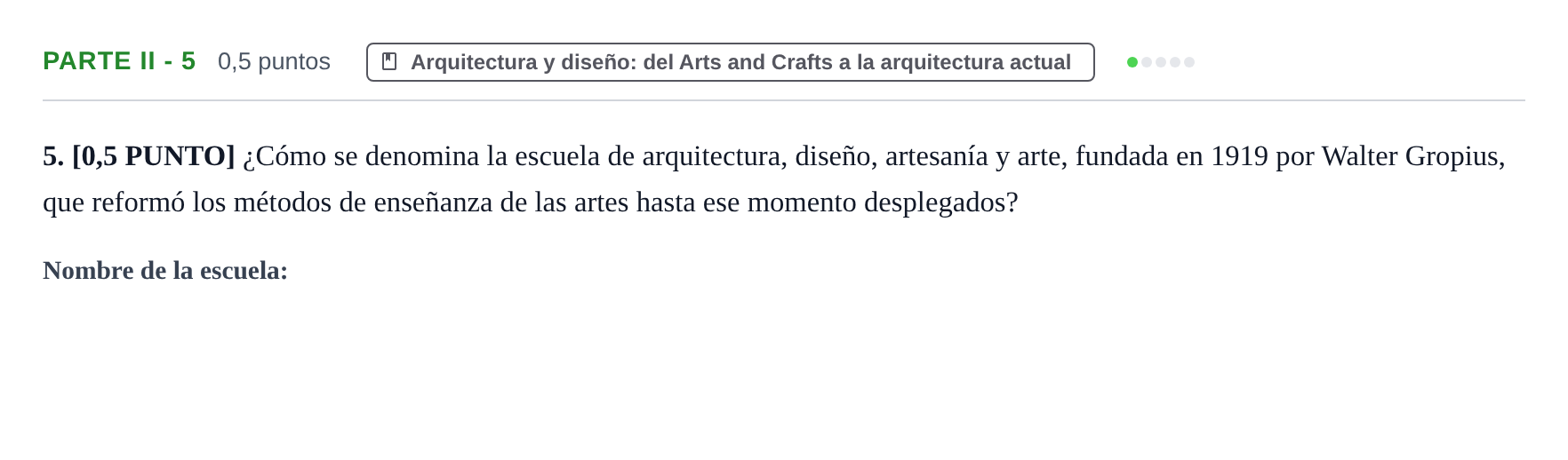 Enunciado: Ejercicio Parte II - 5 · Fundamentos Artísticos PAU Cantabria Extraordinaria (Fundamentos del Arte II) 2024