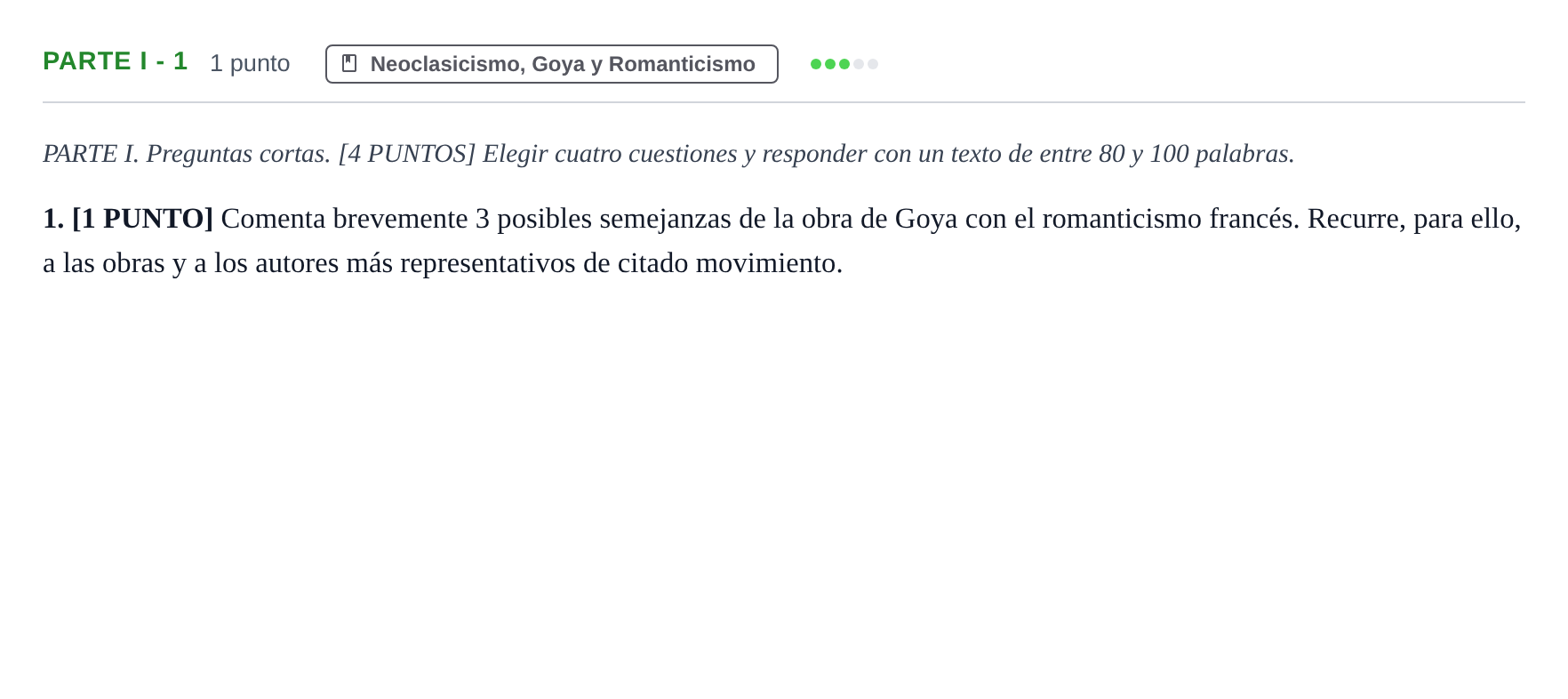 Enunciado: Ejercicio Parte I - 1 · Fundamentos Artísticos PAU Cantabria Ordinaria (Fundamentos del Arte II) 2024