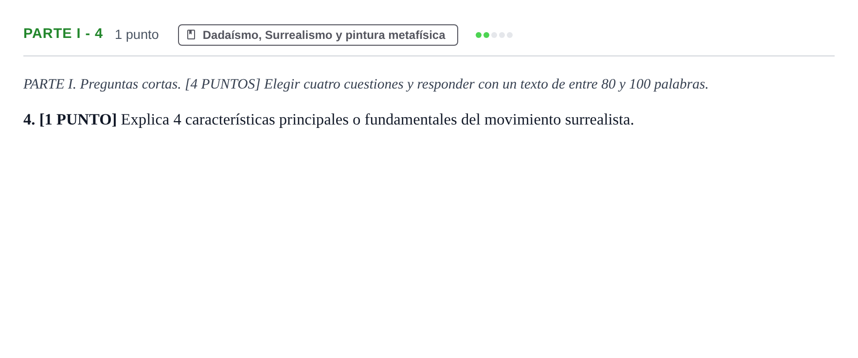 Enunciado: Ejercicio Parte I - 4 · Fundamentos Artísticos PAU Cantabria Ordinaria (Fundamentos del Arte II) 2024