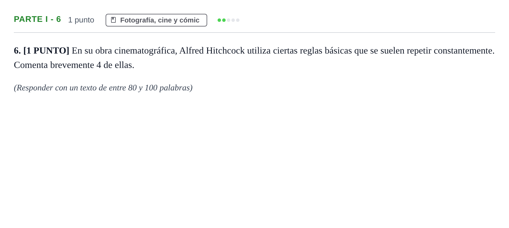 Enunciado: Ejercicio Parte I - 6 · Fundamentos Artísticos PAU Cantabria Ordinaria (Fundamentos del Arte II) 2024