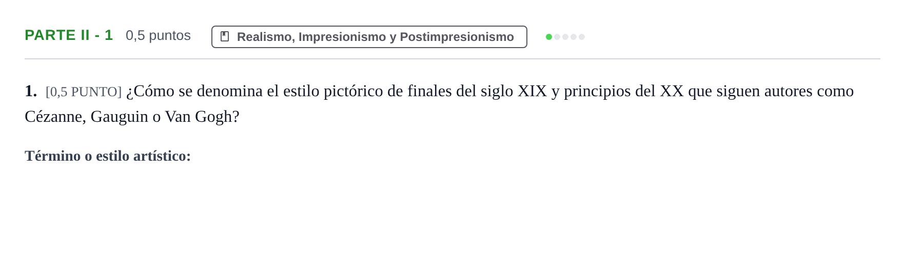 Enunciado: Ejercicio Parte II - 1 · Fundamentos Artísticos PAU Cantabria Ordinaria (Fundamentos del Arte II) 2024