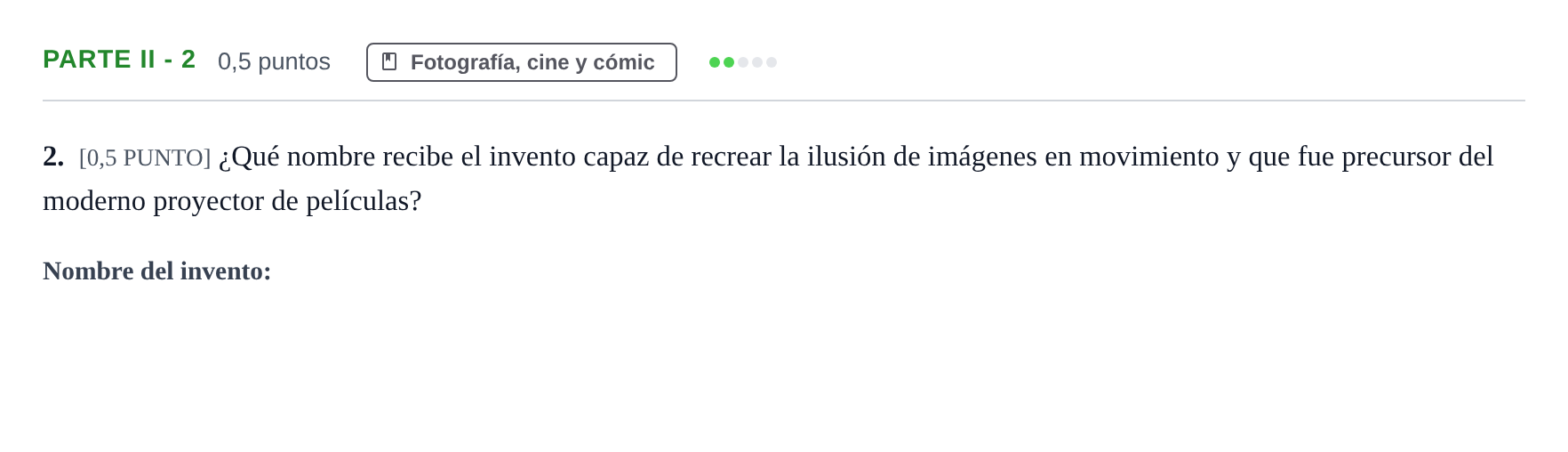 Enunciado: Ejercicio Parte II - 2 · Fundamentos Artísticos PAU Cantabria Ordinaria (Fundamentos del Arte II) 2024