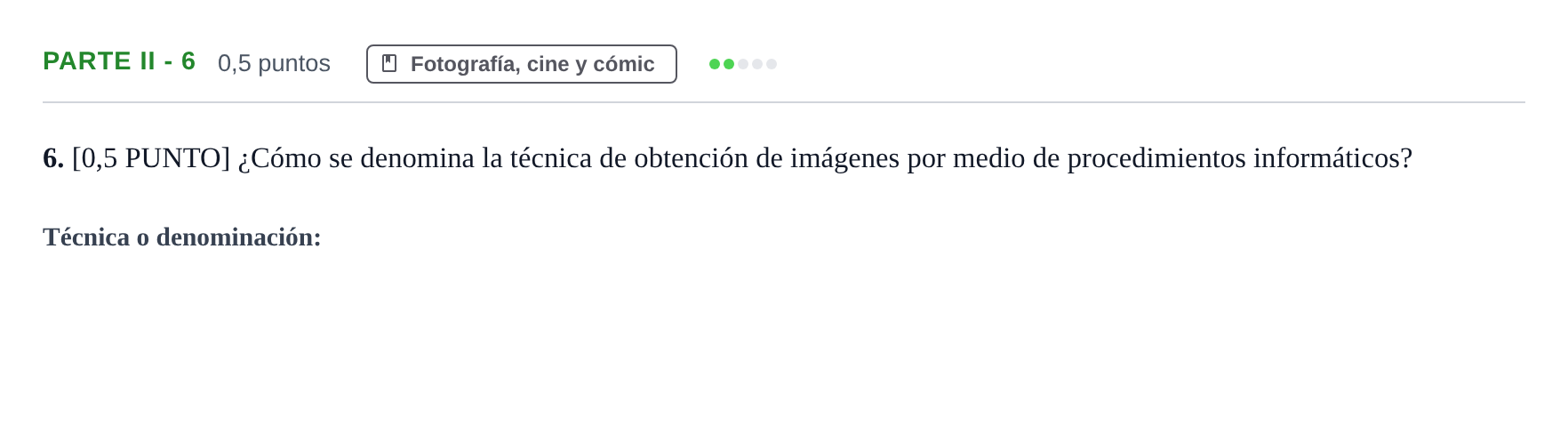 Enunciado: Ejercicio Parte II - 6 · Fundamentos Artísticos PAU Cantabria Ordinaria (Fundamentos del Arte II) 2024