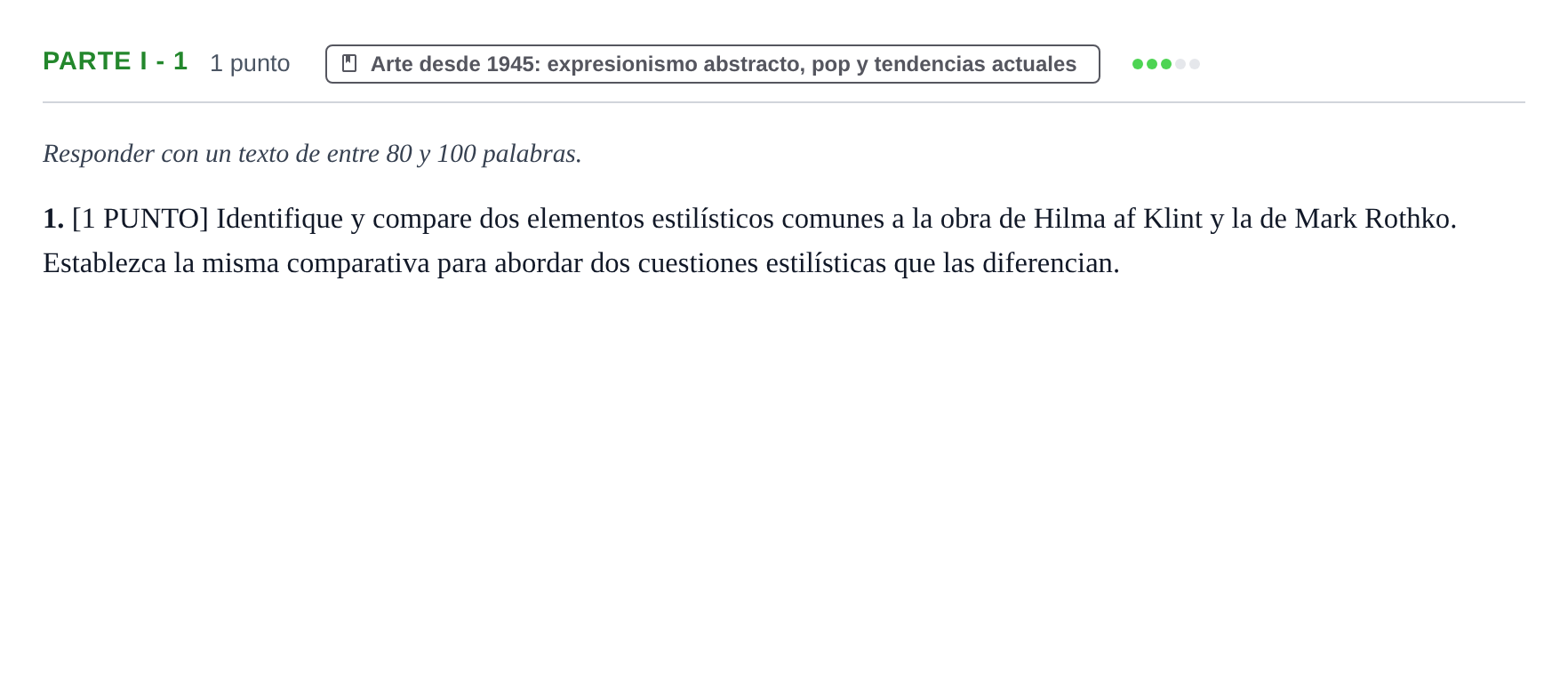 Enunciado: Ejercicio Parte I - 1 · Fundamentos Artísticos PAU Cantabria Extraordinaria 2024