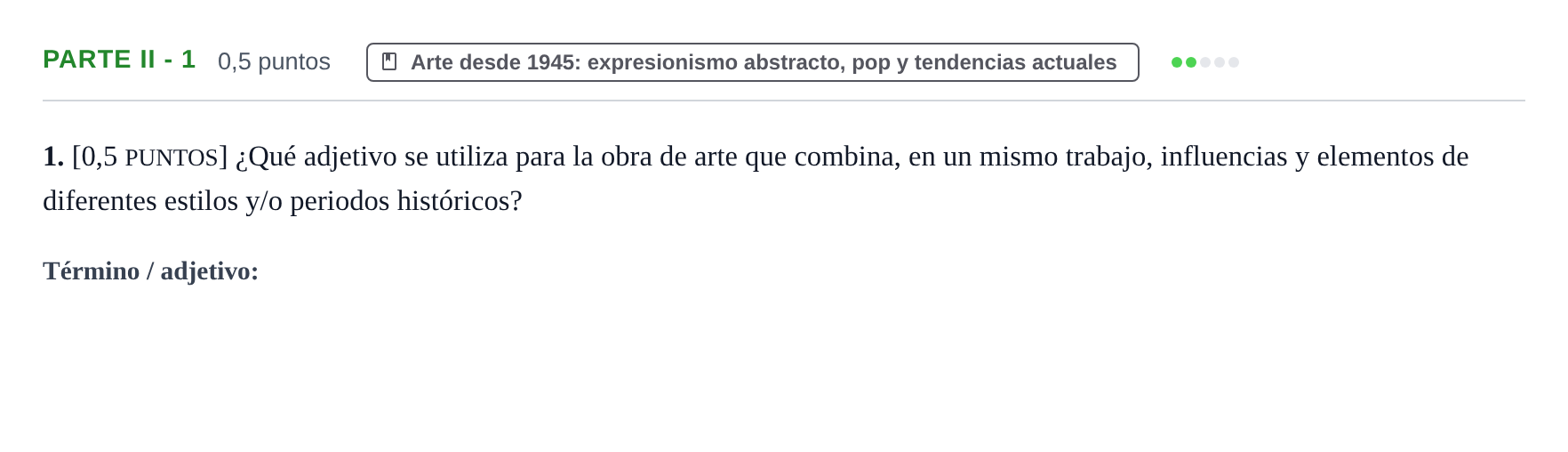 Enunciado: Ejercicio Parte II - 1 · Fundamentos Artísticos PAU Cantabria Extraordinaria 2024