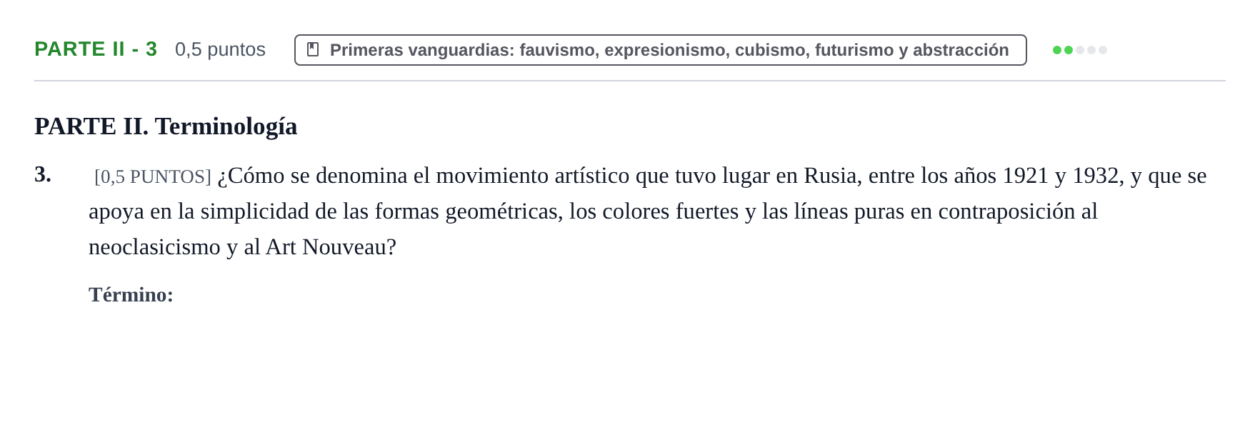 Enunciado: Ejercicio Parte II - 3 · Fundamentos Artísticos PAU Cantabria Extraordinaria 2024