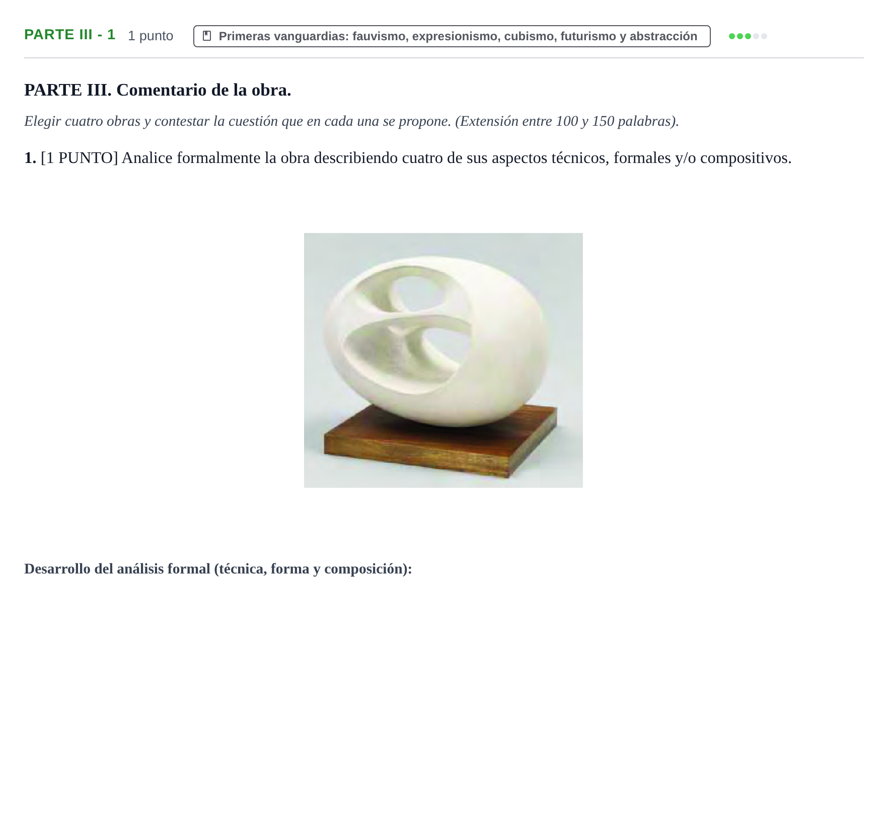 Enunciado: Ejercicio Parte III - 1 · Fundamentos Artísticos PAU Cantabria Extraordinaria 2024