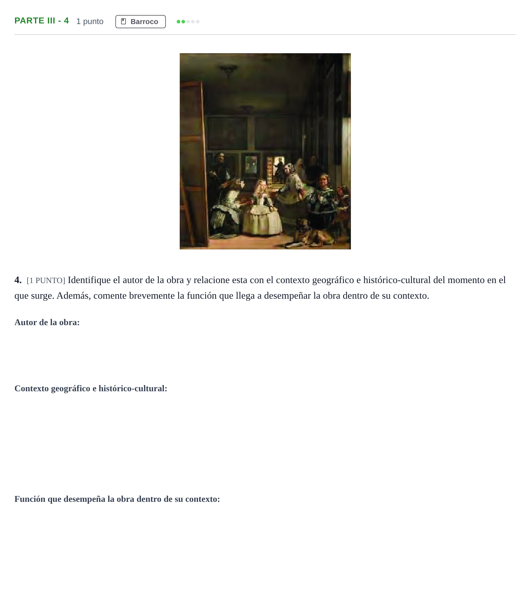 Enunciado: Ejercicio Parte III - 4 · Fundamentos Artísticos PAU Cantabria Extraordinaria 2024