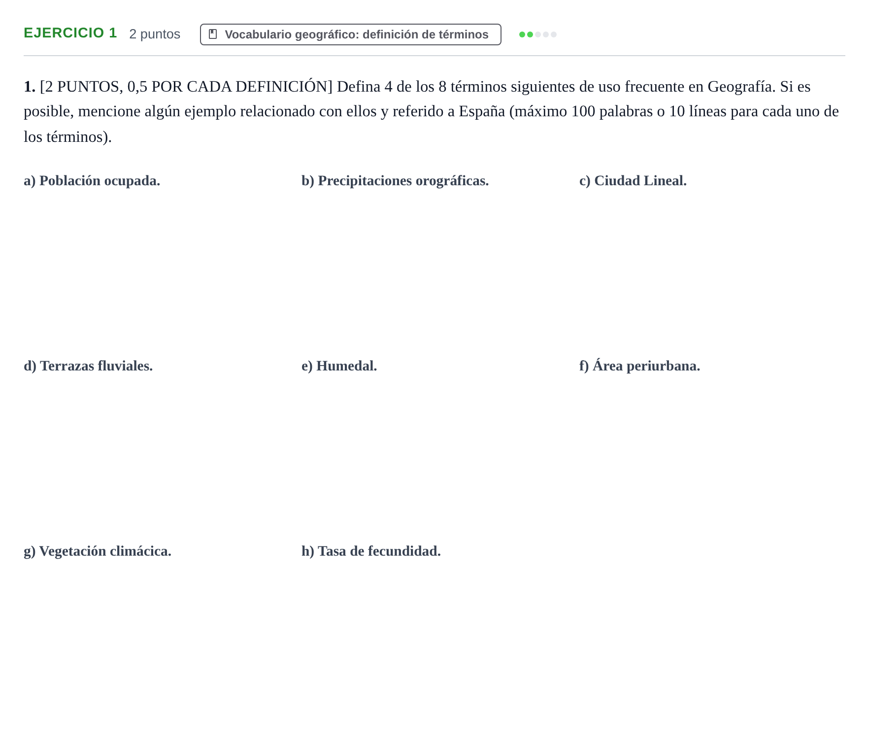 Enunciado: Problema 1 · Geografía PAU Cantabria Ordinaria 2024