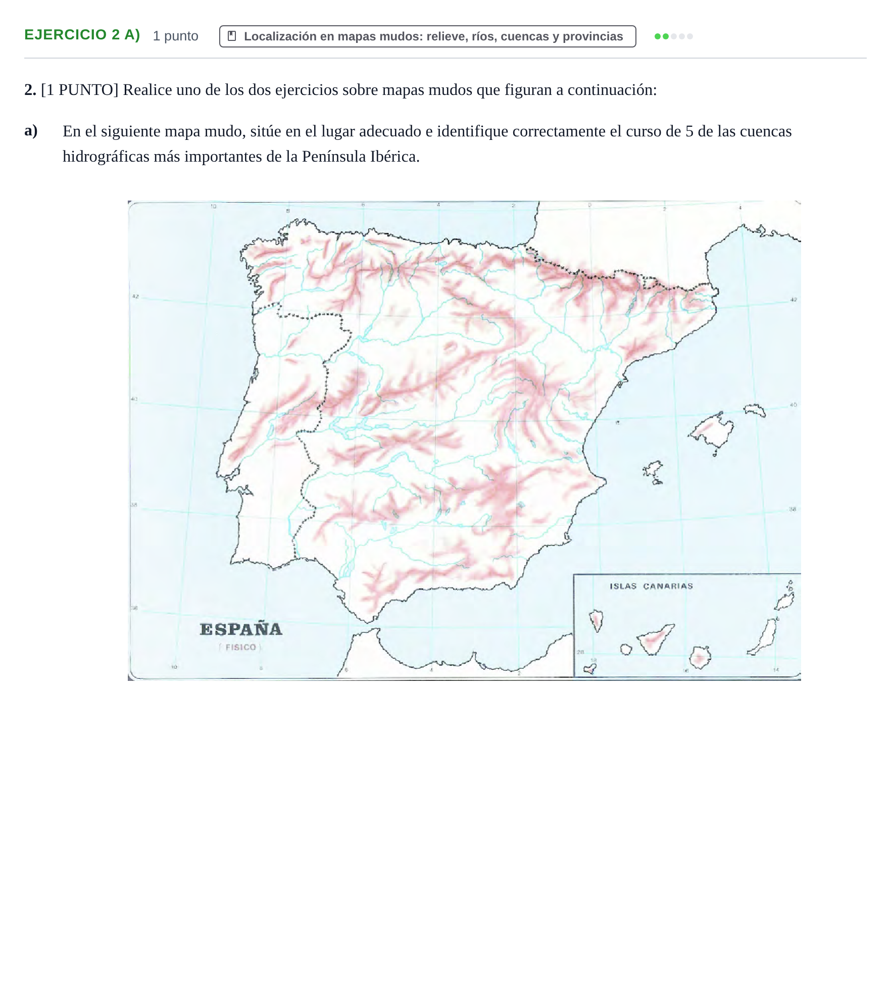 Enunciado: Ejercicio 2 a) · Geografía PAU Cantabria Ordinaria 2024