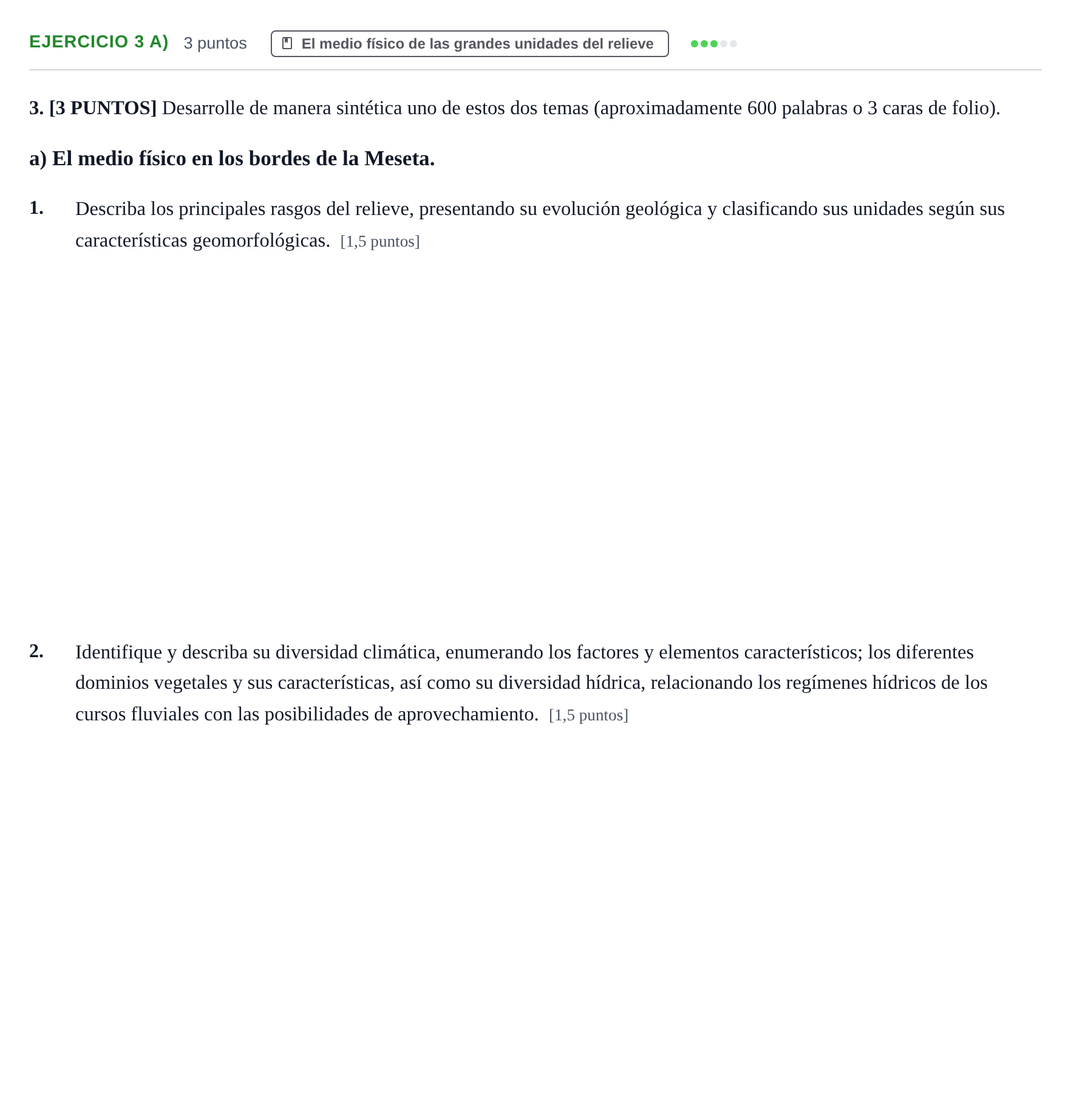 Enunciado: Ejercicio 3 a) · Geografía PAU Cantabria Ordinaria 2024