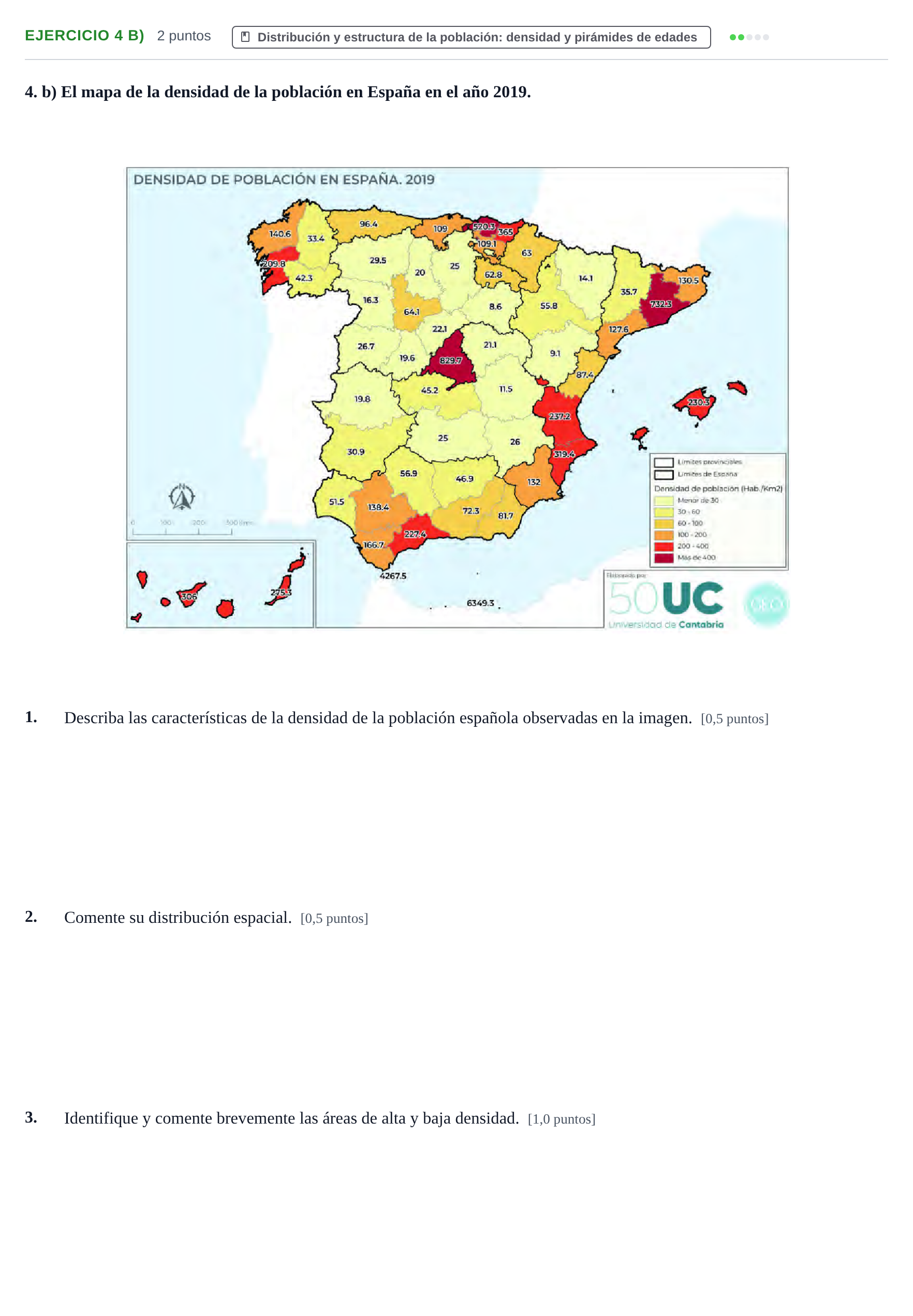Enunciado: Ejercicio 4 b) · Geografía PAU Cantabria Ordinaria 2024