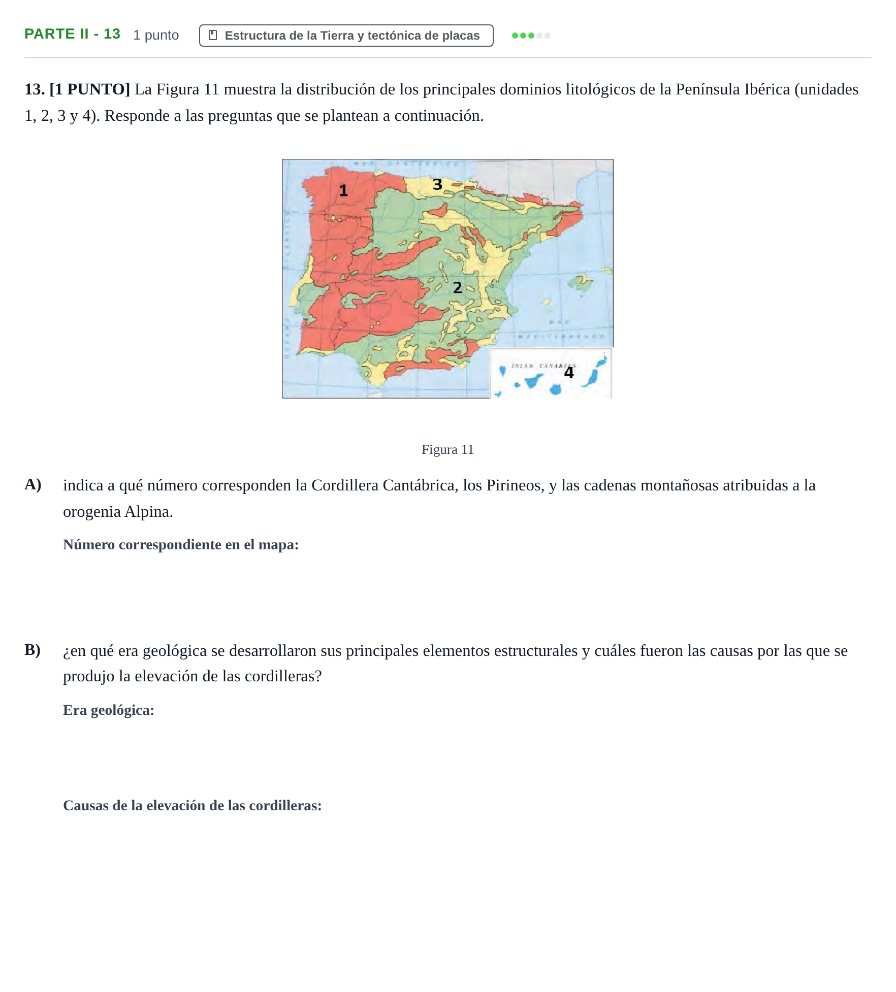 Enunciado: Ejercicio Parte II - 13 · Geología y Ciencias Ambientales PAU Cantabria Extraordinaria 2024