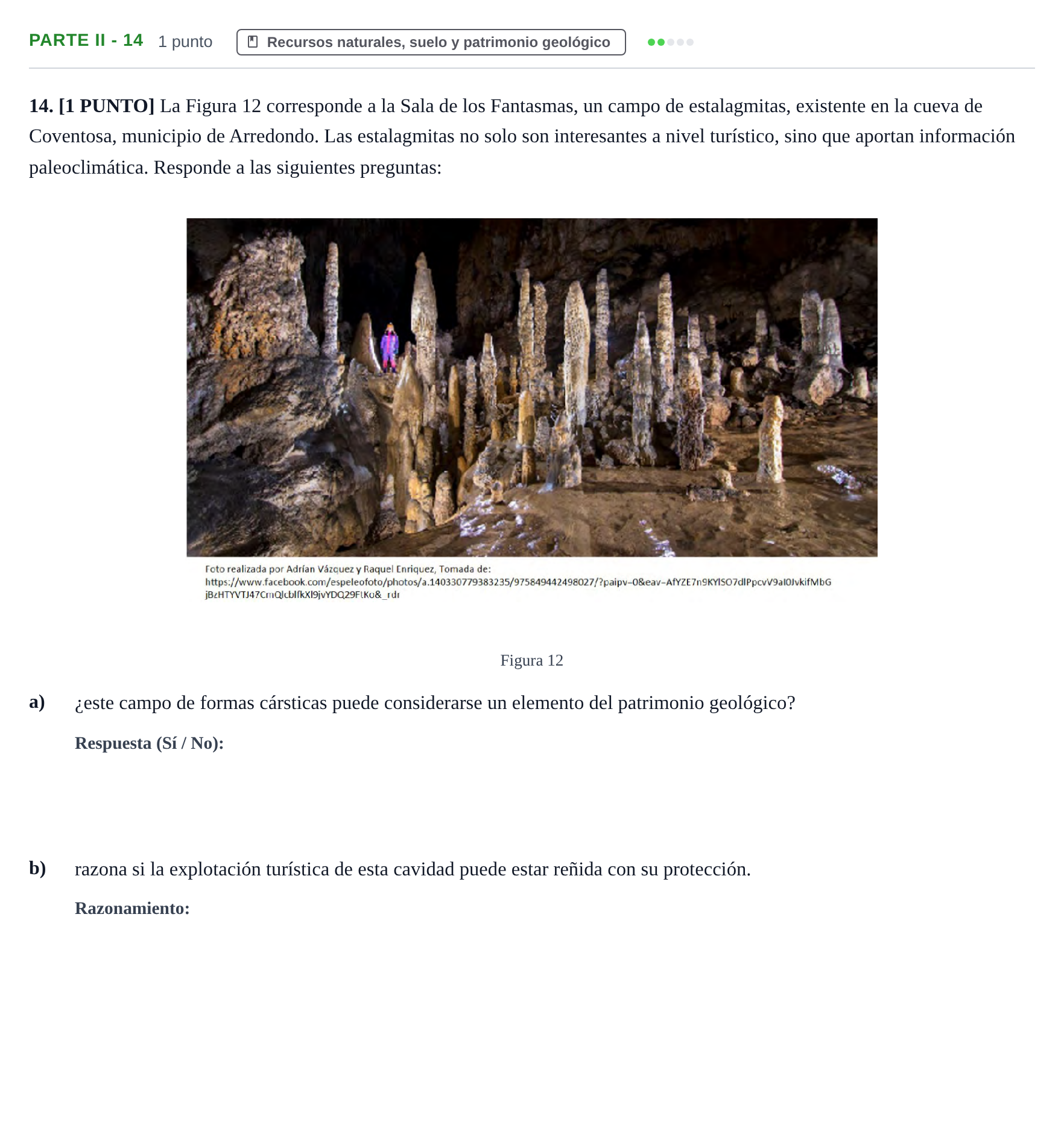 Enunciado: Ejercicio Parte II - 14 · Geología y Ciencias Ambientales PAU Cantabria Extraordinaria 2024
