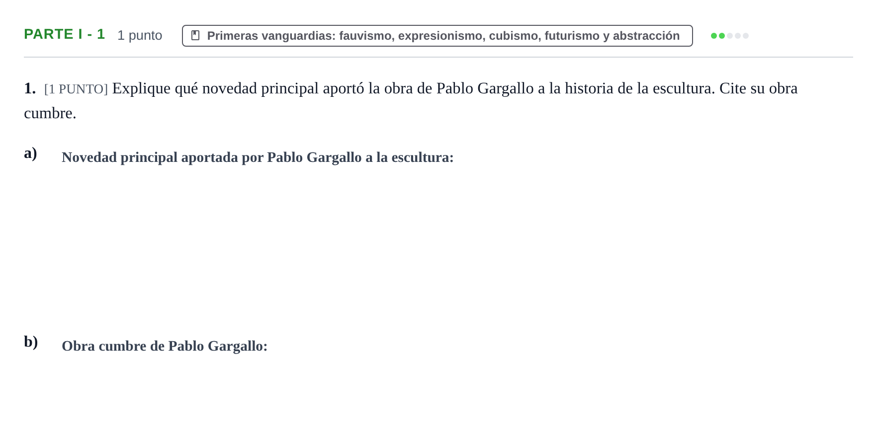 Enunciado: Ejercicio Parte I - 1 · Fundamentos Artísticos PAU Cantabria Ordinaria 2024