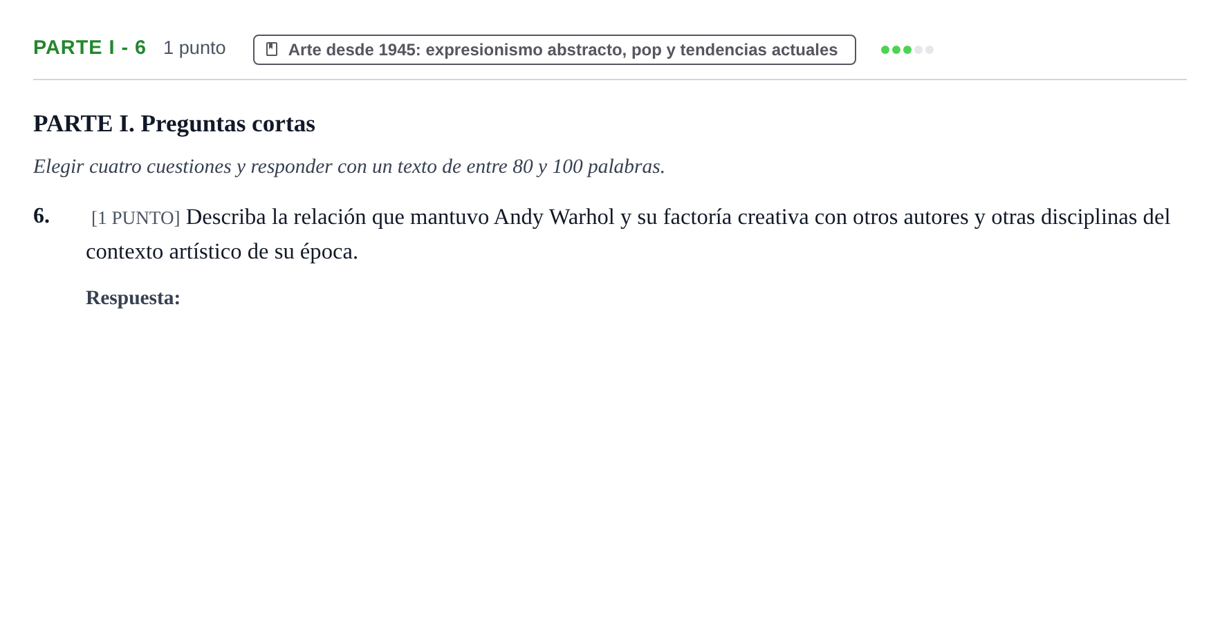 Enunciado: Ejercicio Parte I - 6 · Fundamentos Artísticos PAU Cantabria Ordinaria 2024