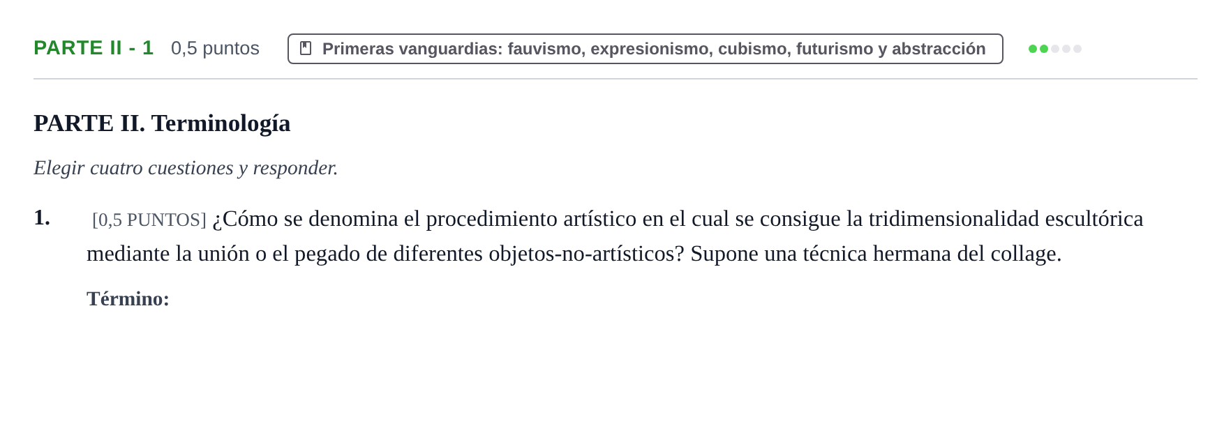Enunciado: Ejercicio Parte II - 1 · Fundamentos Artísticos PAU Cantabria Ordinaria 2024