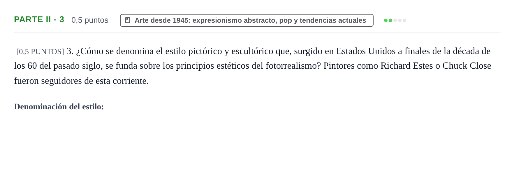 Enunciado: Ejercicio Parte II - 3 · Fundamentos Artísticos PAU Cantabria Ordinaria 2024