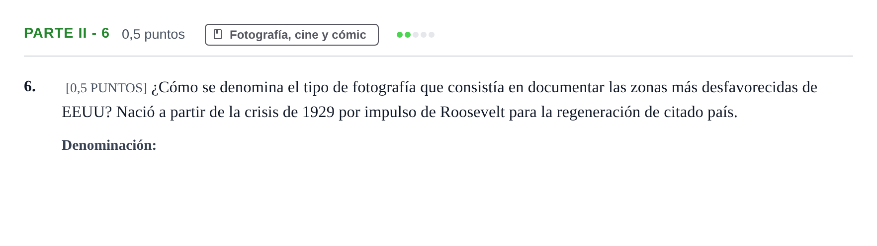Enunciado: Ejercicio Parte II - 6 · Fundamentos Artísticos PAU Cantabria Ordinaria 2024