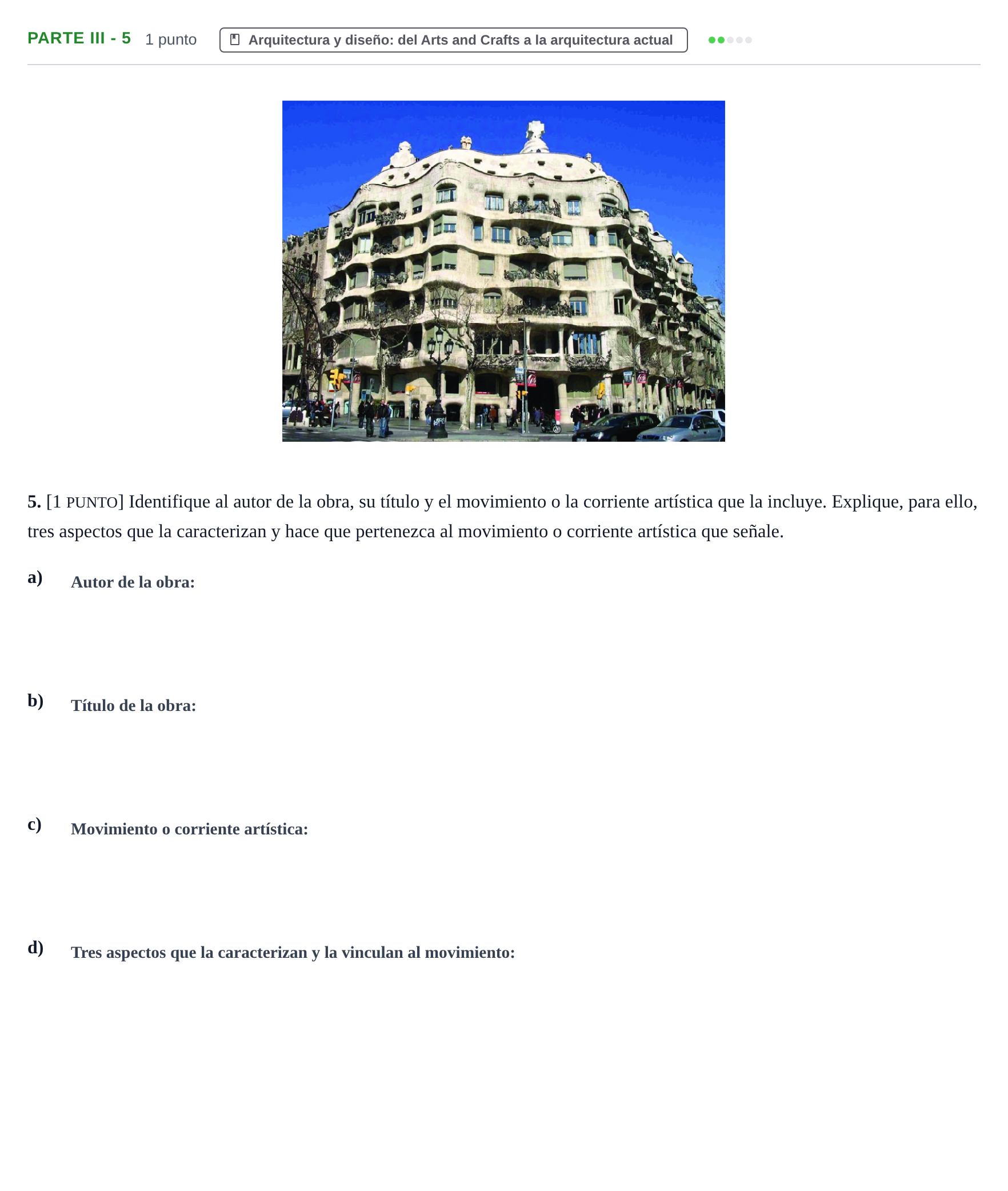 Enunciado: Ejercicio Parte III - 5 · Fundamentos Artísticos PAU Cantabria Ordinaria 2024