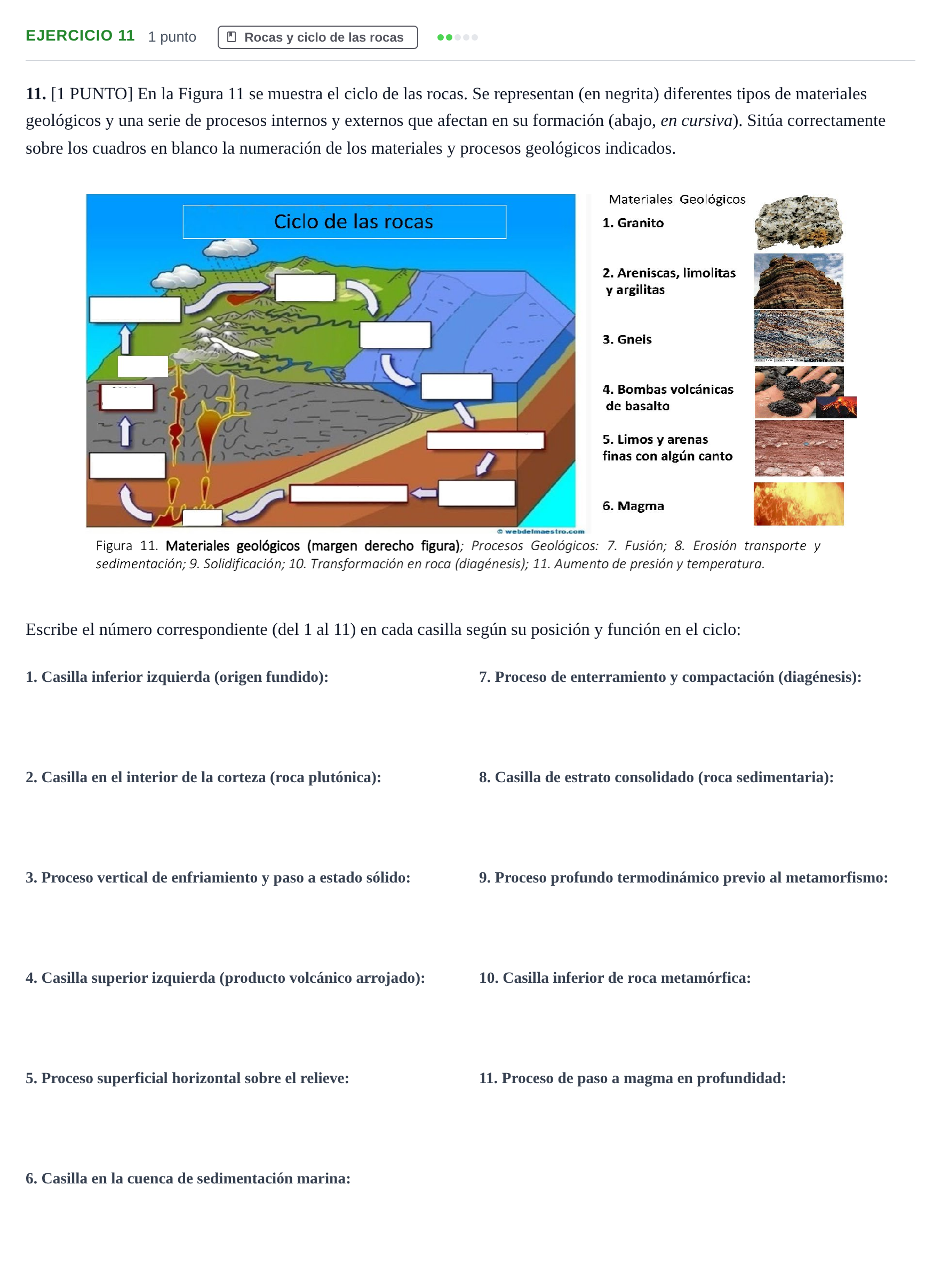 Enunciado: Problema 11 · Geología y Ciencias Ambientales PAU Cantabria Ordinaria 2024