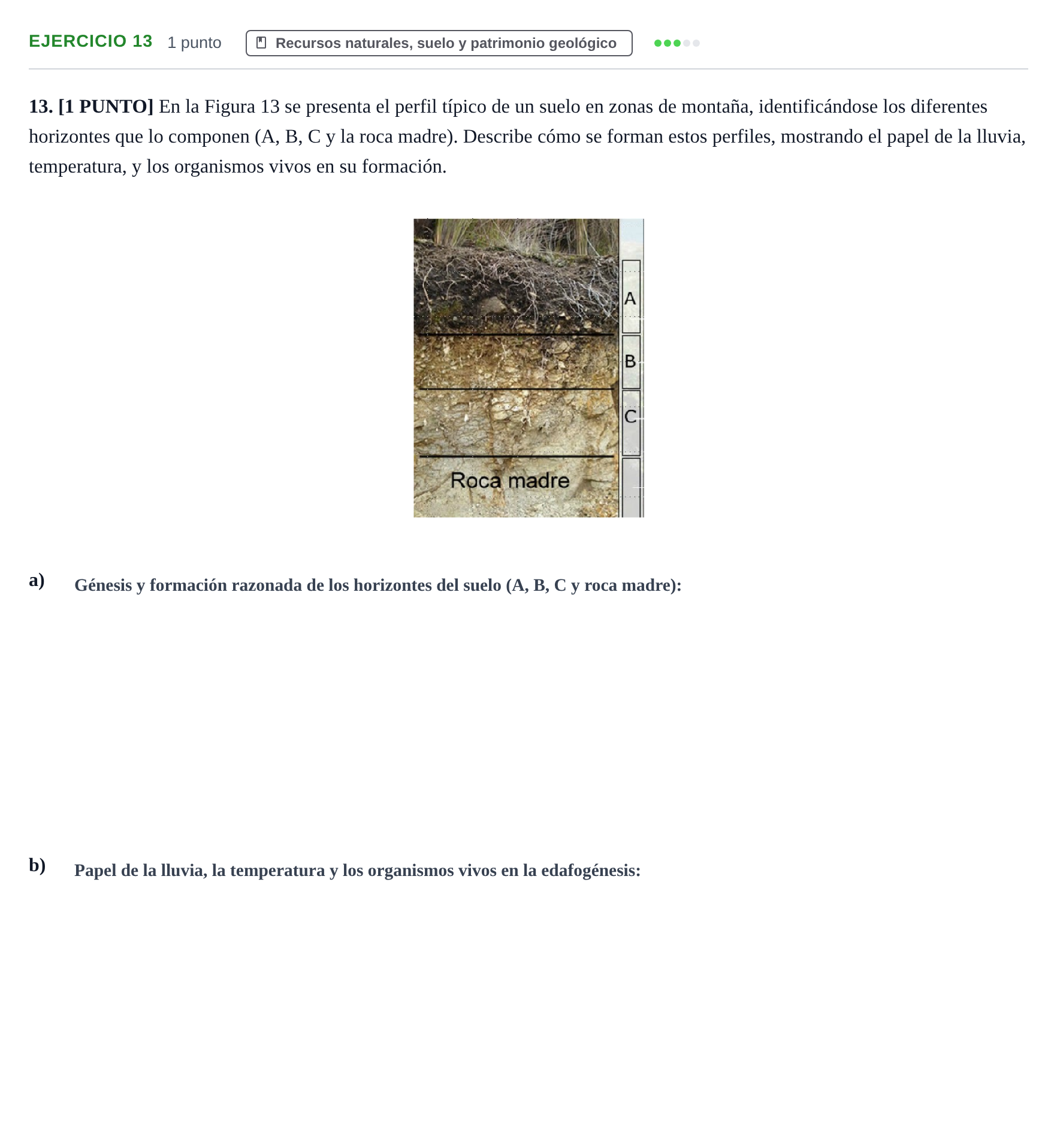 Enunciado: Problema 13 · Geología y Ciencias Ambientales PAU Cantabria Ordinaria 2024