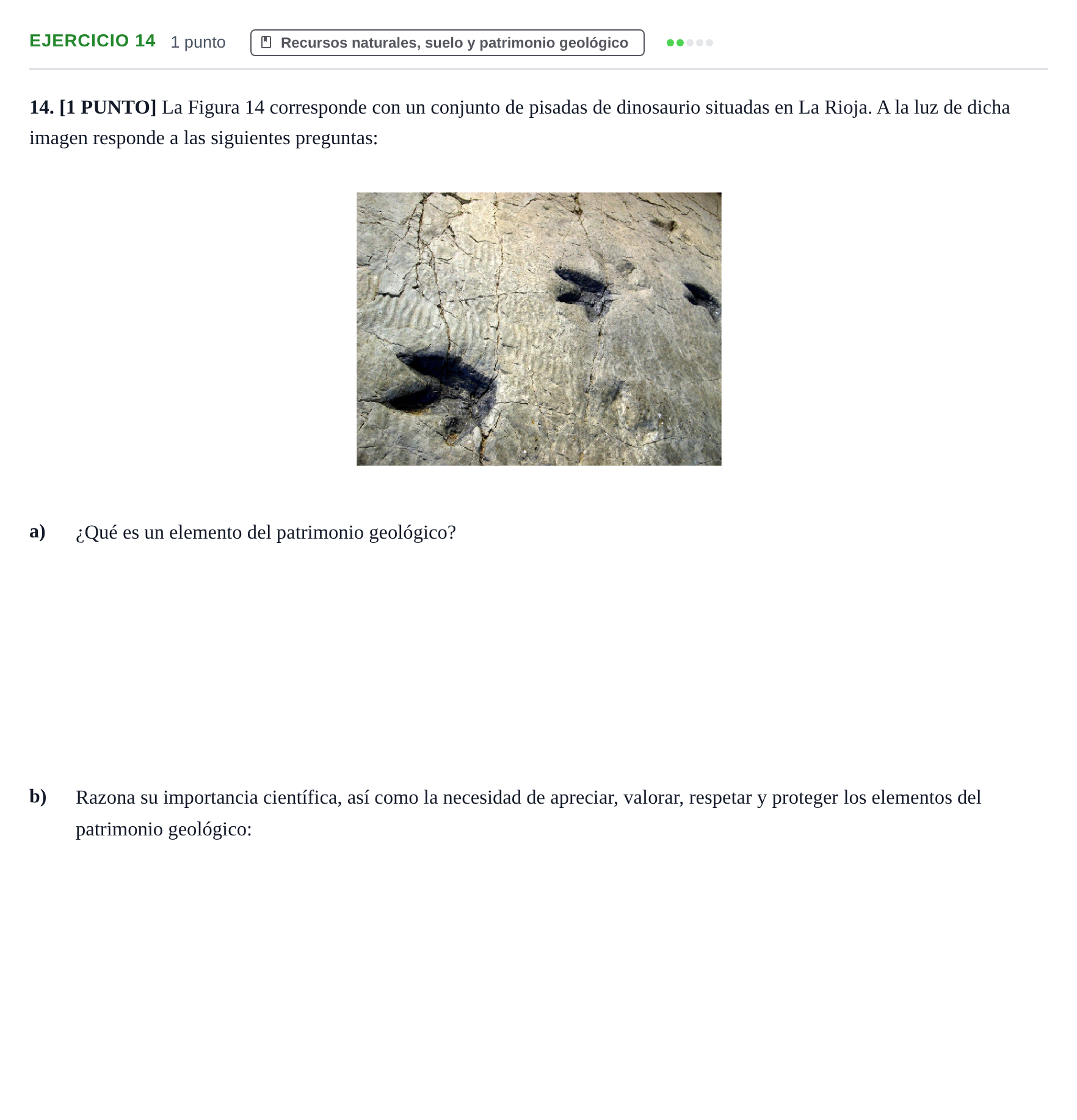 Enunciado: Problema 14 · Geología y Ciencias Ambientales PAU Cantabria Ordinaria 2024