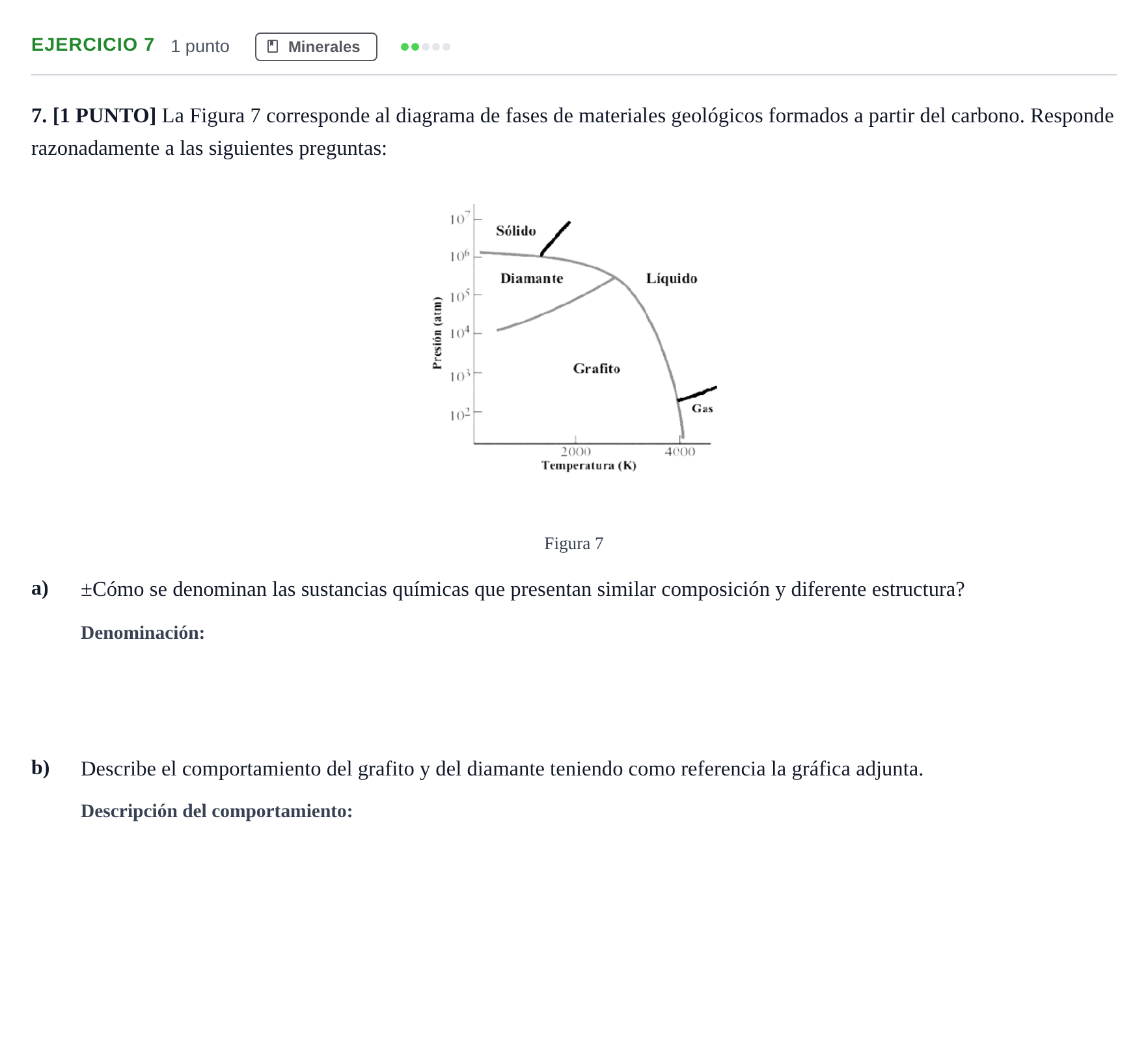 Enunciado: Problema 7 · Geología y Ciencias Ambientales PAU Cantabria Ordinaria 2024