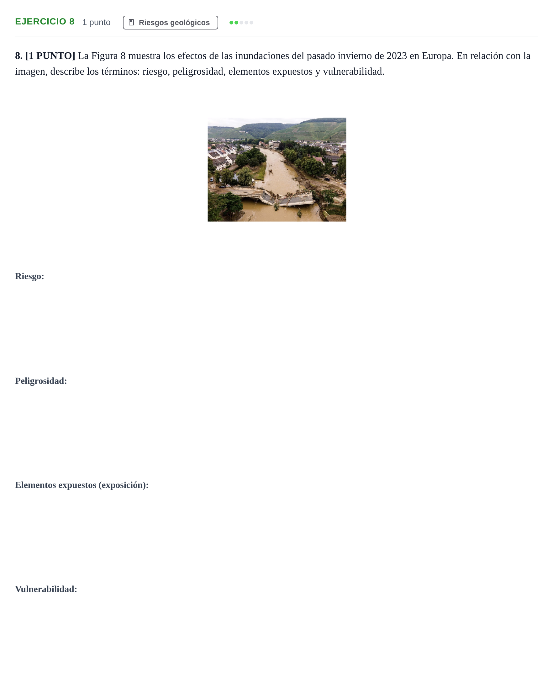 Enunciado: Problema 8 · Geología y Ciencias Ambientales PAU Cantabria Ordinaria 2024