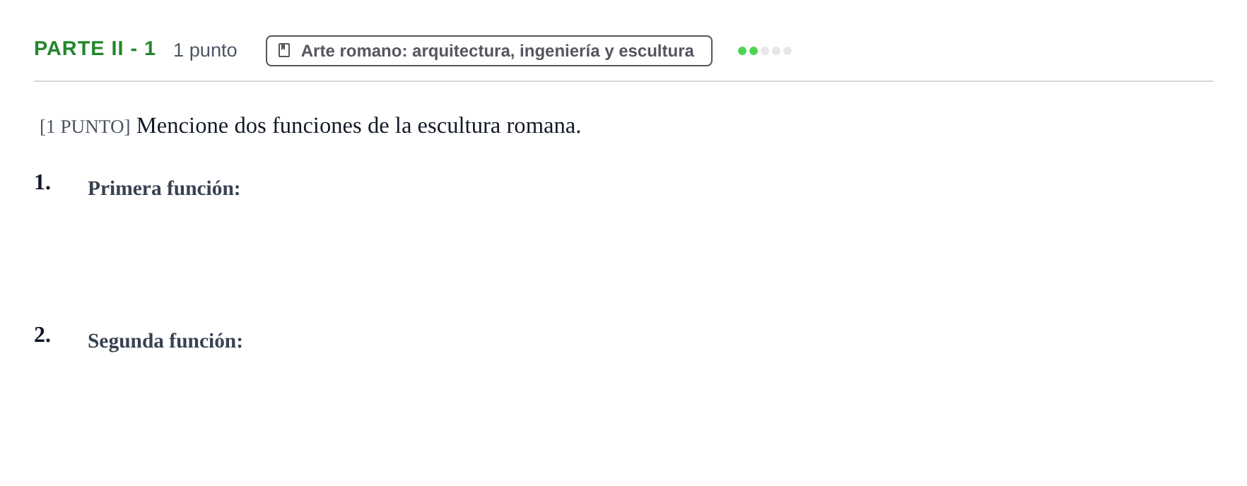 Enunciado: Ejercicio Parte II - 1 · Historia del Arte PAU Cantabria Extraordinaria 2024