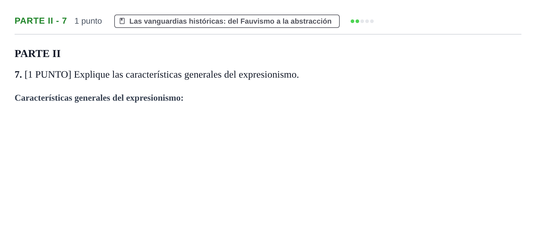 Enunciado: Ejercicio Parte II - 7 · Historia del Arte PAU Cantabria Extraordinaria 2024