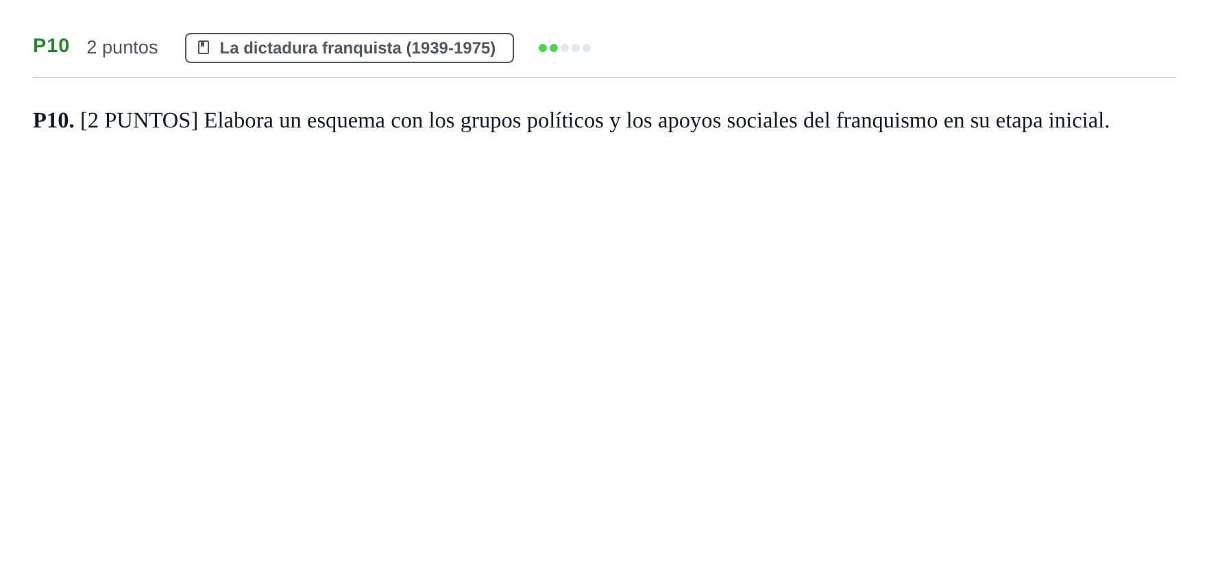 Enunciado: Ejercicio P10 · Historia de España PAU Cantabria Extraordinaria 2024