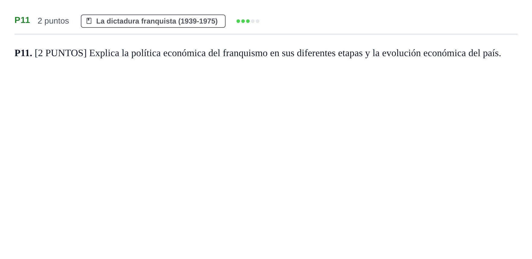 Enunciado: Ejercicio P11 · Historia de España PAU Cantabria Extraordinaria 2024