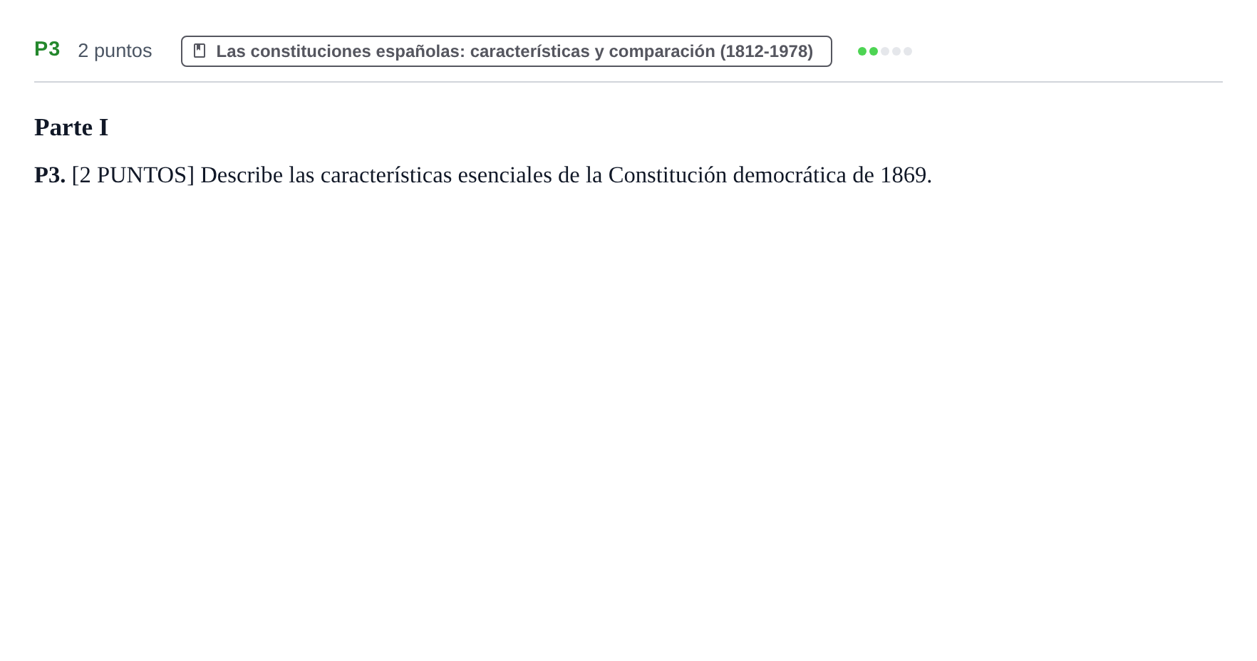 Enunciado: Ejercicio P3 · Historia de España PAU Cantabria Extraordinaria 2024