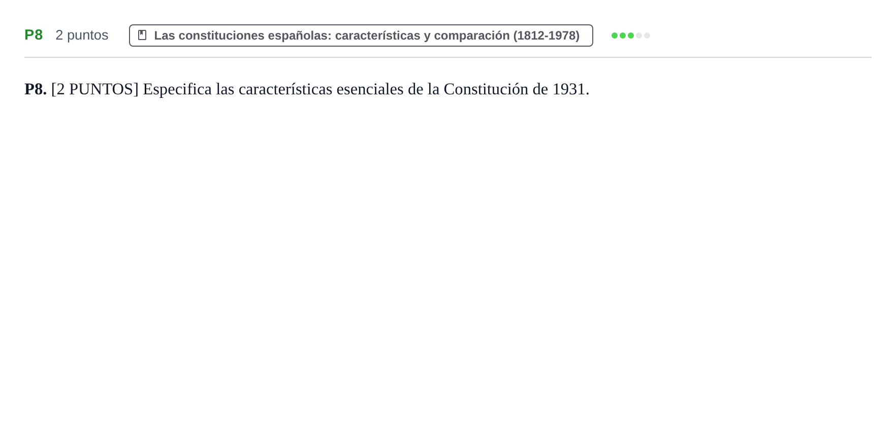 Enunciado: Ejercicio P8 · Historia de España PAU Cantabria Extraordinaria 2024