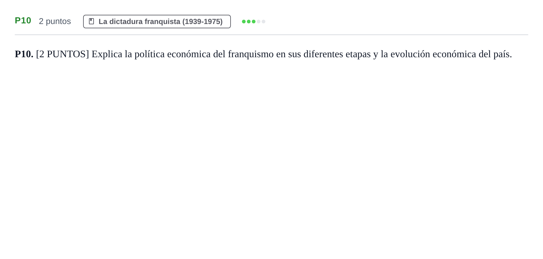 Enunciado: Ejercicio P10 · Historia de España PAU Cantabria Ordinaria 2024