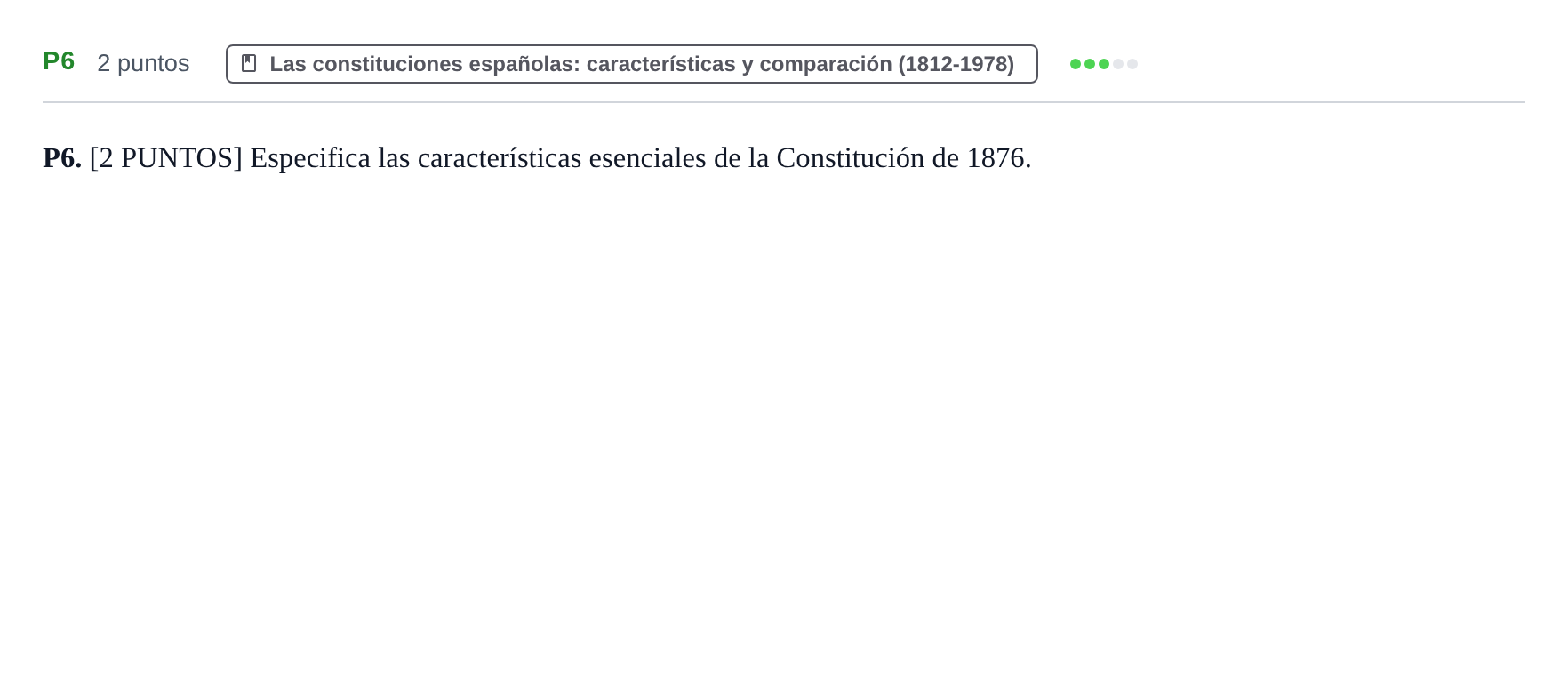 Enunciado: Ejercicio P6 · Historia de España PAU Cantabria Ordinaria 2024