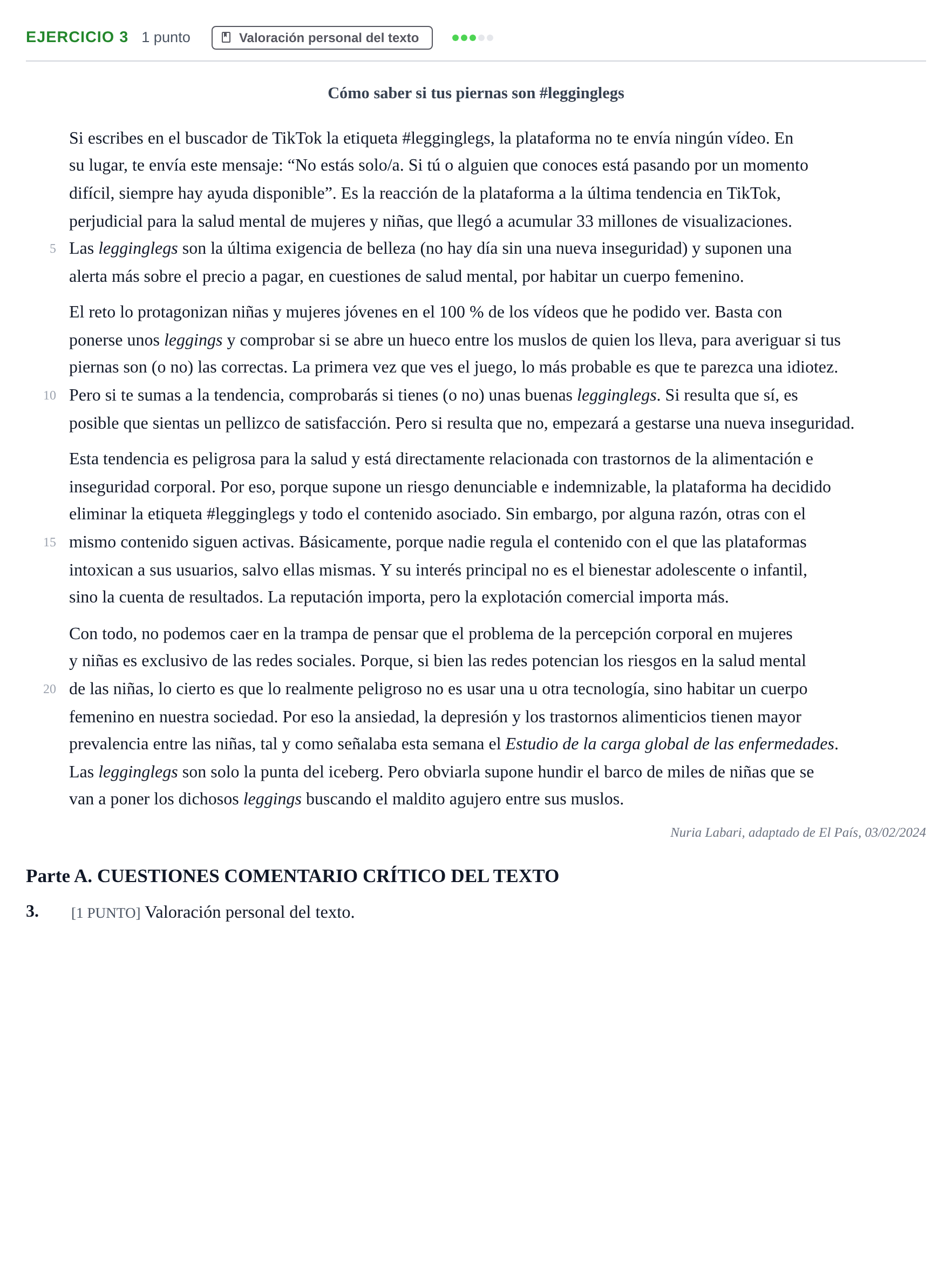 Enunciado: Problema 3 · Lengua Castellana y Literatura II PAU Cantabria Extraordinaria 2024