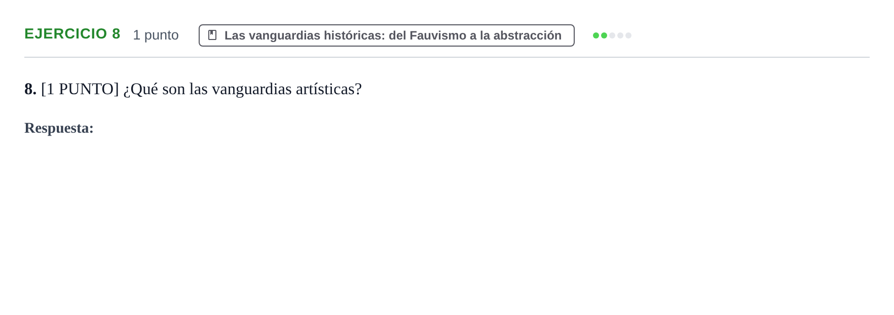 Enunciado: Problema 8 · Historia del Arte PAU Cantabria Ordinaria 2024
