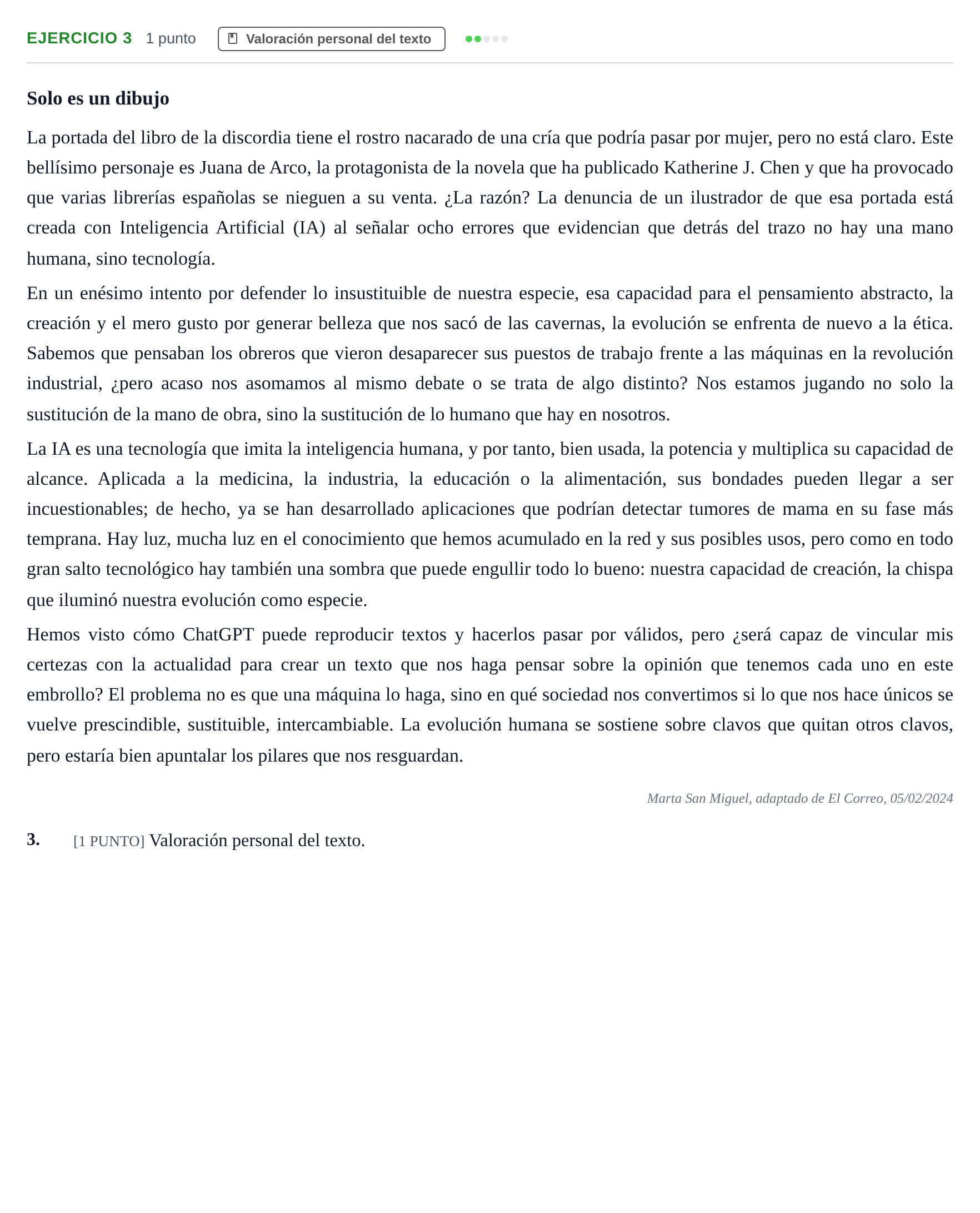 Enunciado: Problema 3 · Lengua Castellana y Literatura II PAU Cantabria Ordinaria 2024