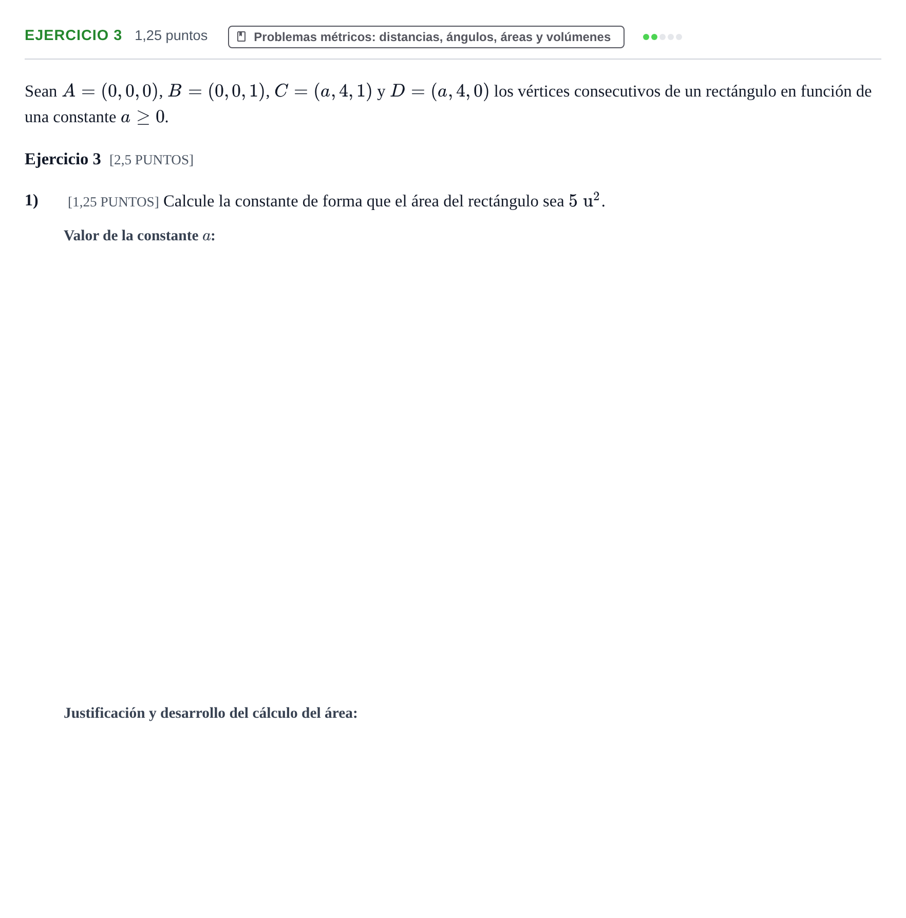 Enunciado: Ejercicio 3 - Problemas métricos · Matemáticas II PAU Cantabria Extraordinaria 2024
