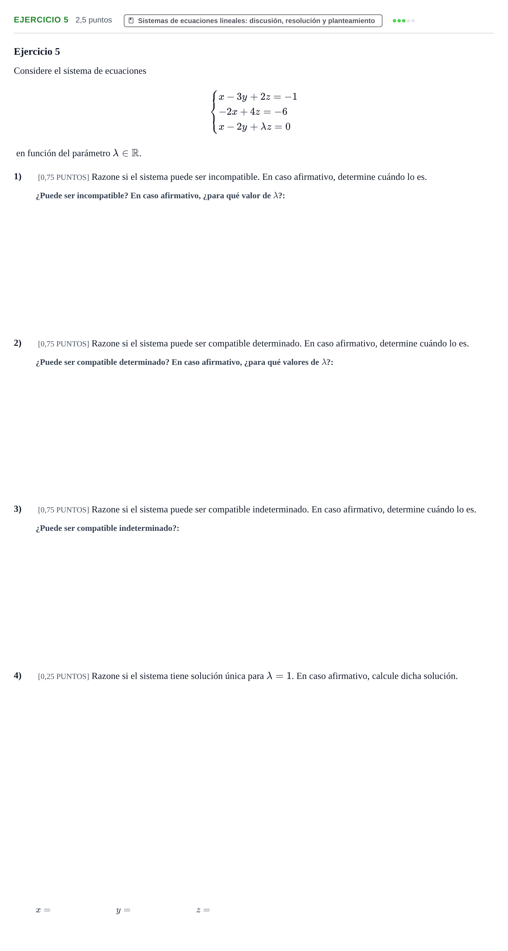 Enunciado: Ejercicio 5 · Matemáticas II PAU Cantabria Extraordinaria 2024