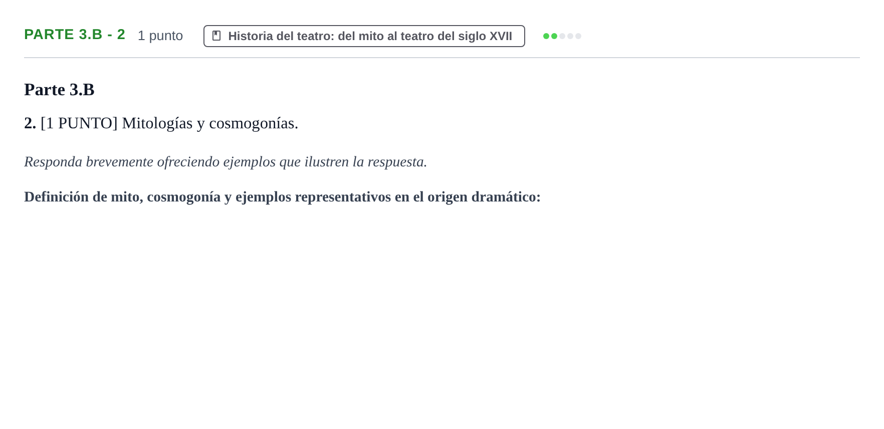 Enunciado: Ejercicio Parte 3.B - 2 · Literatura Dramática PAU Cantabria Ordinaria 2024