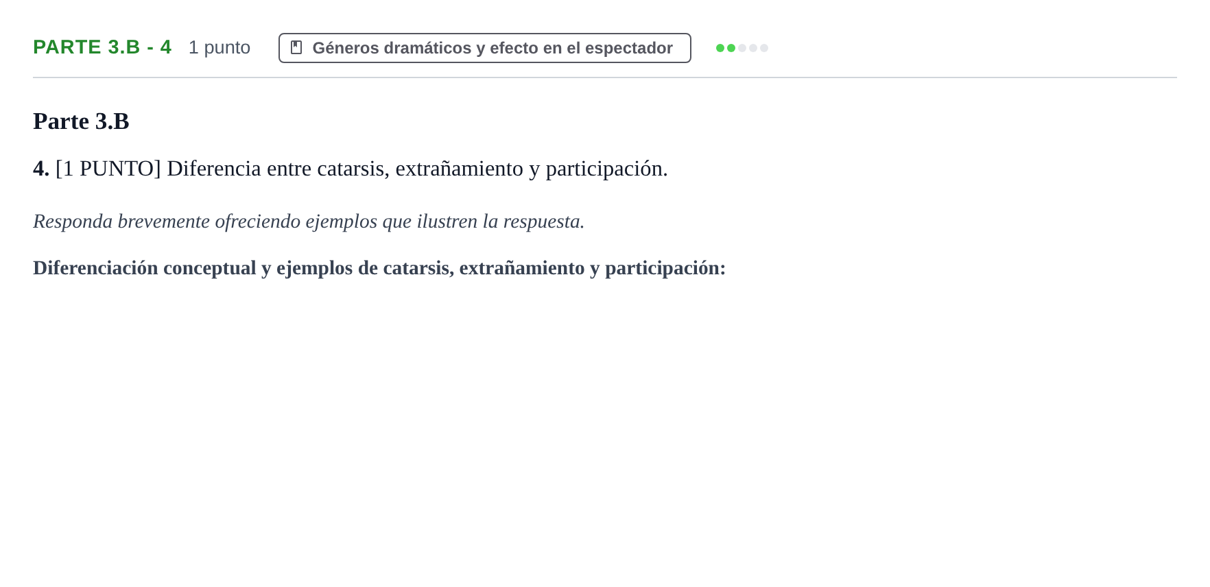 Enunciado: Ejercicio Parte 3.B - 4 · Literatura Dramática PAU Cantabria Ordinaria 2024